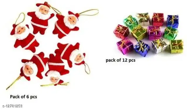 Plastic Christmas Decoration Kit, Multicolor, Set of 18