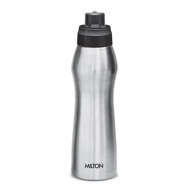 Milton Active 750 Stainless Steel Water Bottle with Spout Mouth 620 ml, Single Walled, ISI Certified I Leak Proof Lid, Rust Proof I For School, Office, Gym I Silver