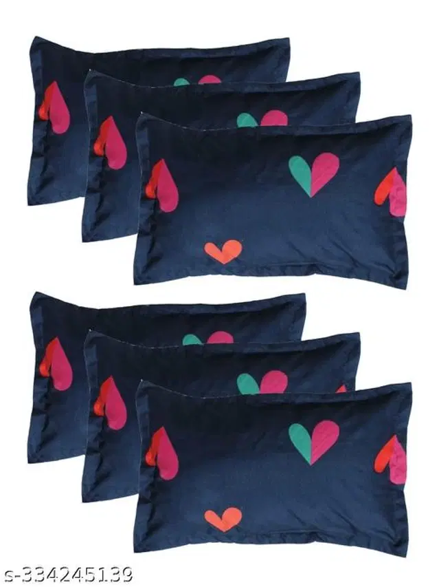 Cotton Pillow Covers, Multicolor, 17x27 inches, Pack of 6