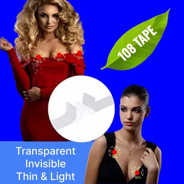 Acrylic Film Clothing 108 Double Sided Tape Strips, Transparent, Set of 1