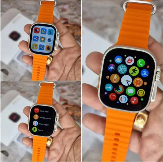 Silicone Strap S8 Ultra Smart Watch, Orange, Pack of 1