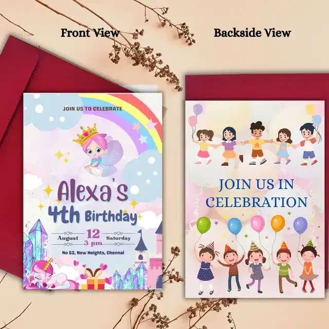 Birthday Party Greetings with Envelope, Multicolor