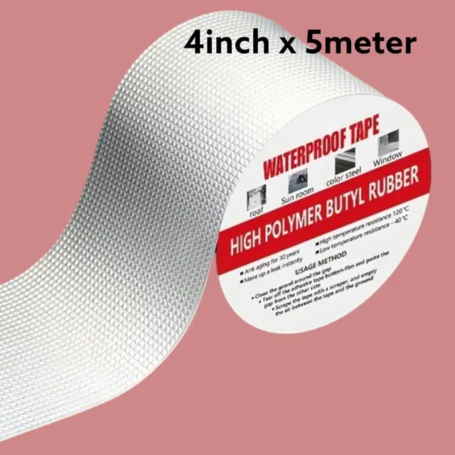 Aluminium Single Sided Self Adhesive Tape, Silver, 5 m