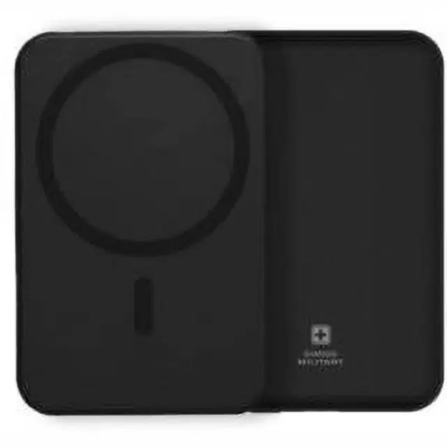SWISS MILITARY 10000 mAh 20 W Wireless With MagSafe Compact Pocket Size Power Bank (Black, Lithium Polymer, Fast Charging for Mobile, Smartwatch, Earbuds, Tablet)