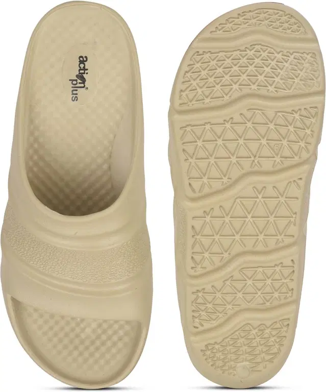 action Casual Slides for Women (Beige, 4)