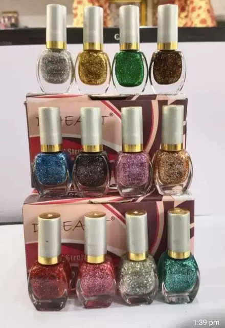 Glitter Nailpolish, Pack of 12, Multicolor, BI-1