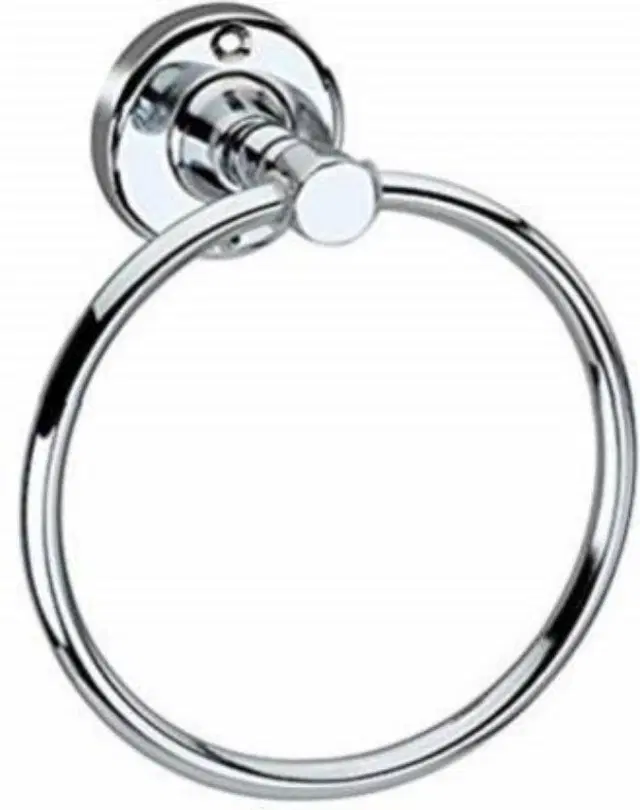 Stainless Steel Multipurpose Towel Ring with Wall Flange, Silver, Set of 1