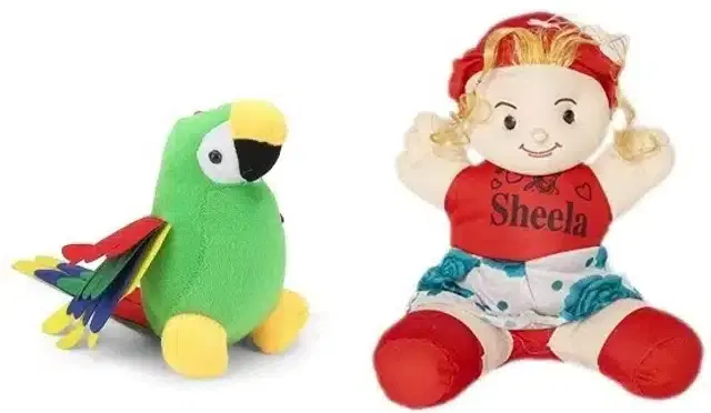 Stuffed Toys for Kids, Multicolor, Set of 2