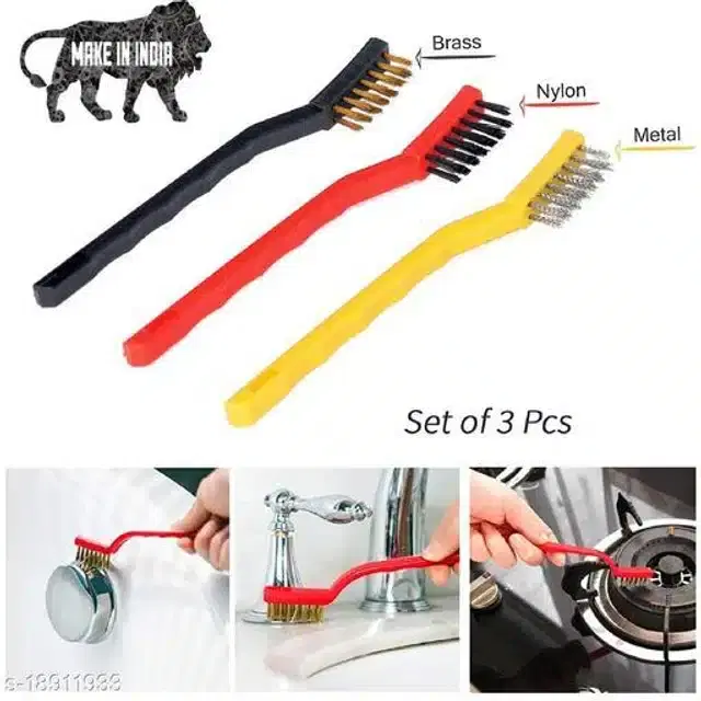 Mini Wire Cleaning Brushes, Multicolor, Pack of 3