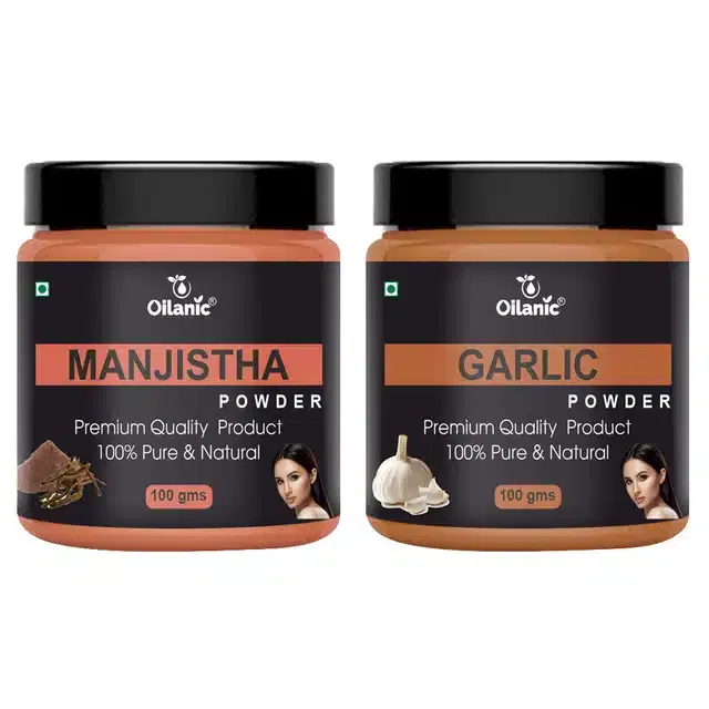 Natural Manjistha & Garlic Powder for Skin & Hair, Pack of 2, 100 g