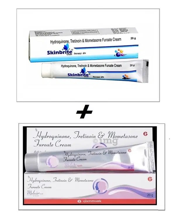 Combo of Skinbrite & Glenmark Melnor Face Creams, 20 g, Set of 2