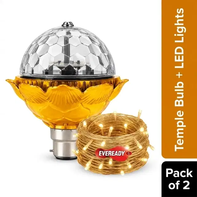 Red Temple Bulb + Eveready Utsav 10 Meter 46 Pixel (Combo Pack of 2)