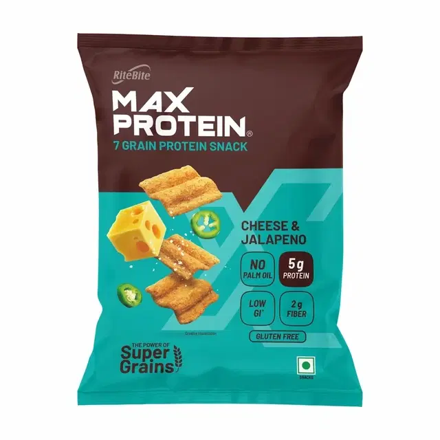 Ritebite Max Protein Cheese & Jalapeno 5 g Protein Chips 32 g Pouch