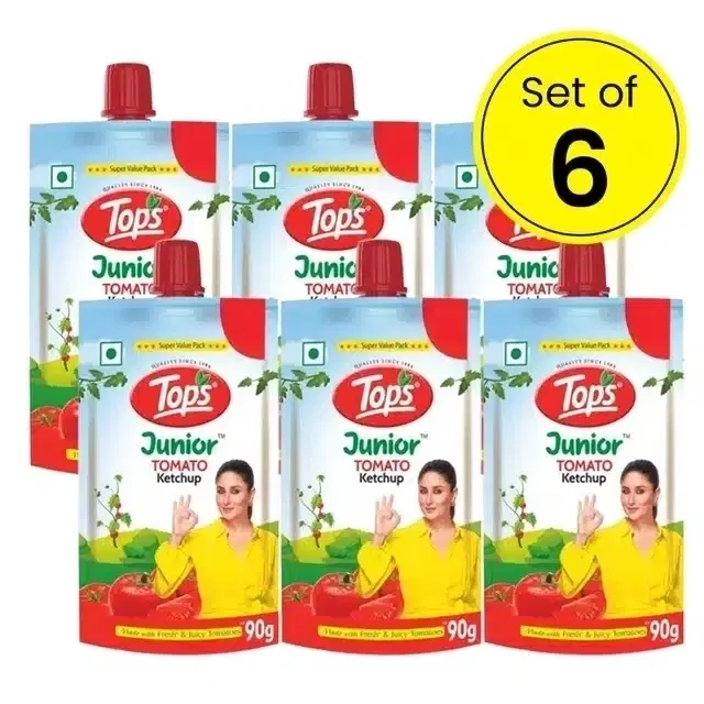 Tops Junior Tomato Ketchup 6X85 g (Pack Of 6)