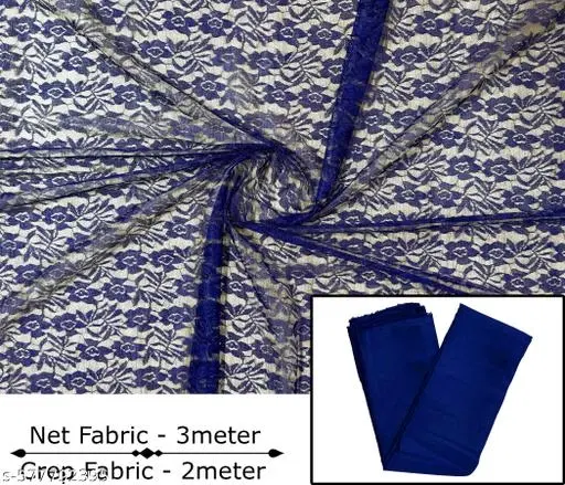 Crepe Un Stitched Dress & Gown Material,  Navy Blue  (Un Stitched)