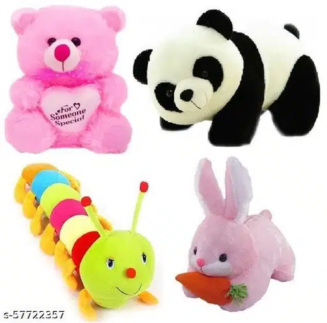 Stuffed Toys for Kids, Multicolor, Set of 4