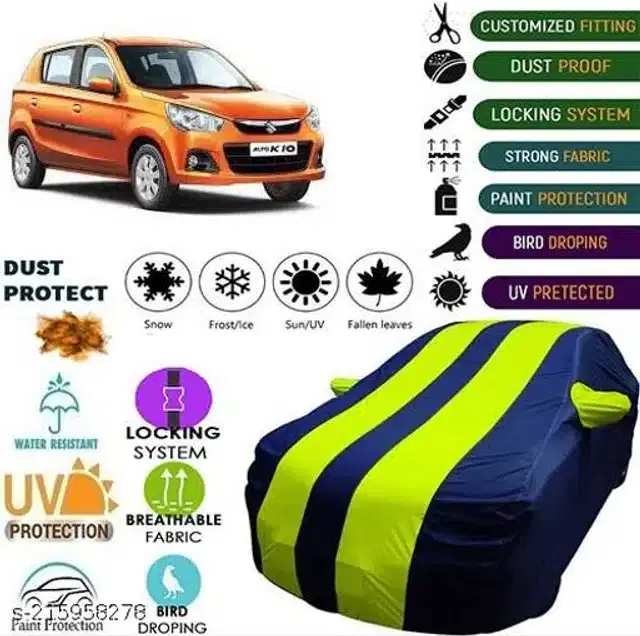 Taffeta Waterproof Car Cover for Maruti Suzuki Alto K10, Multicolor