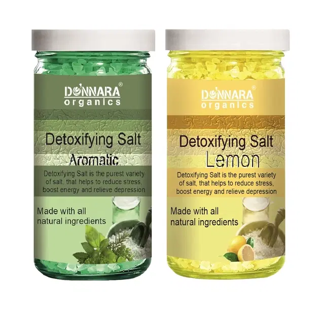 Donnara Organics Aromatic & Lemon Detoxifying Bath Salt Crystal, 200 g, Set of 2