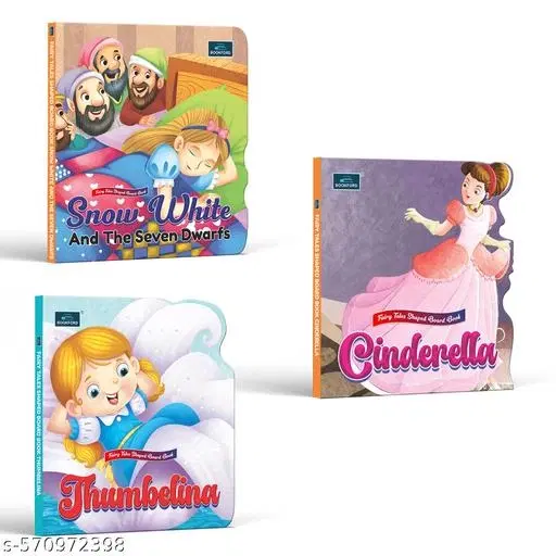 Fairy Tale Shaped Board Book | Cinderella, Snow White ,Thumbelina | A Magical Trio of Shaped Tales That Spark Imagination and Love for Reading | story books | Set of 3