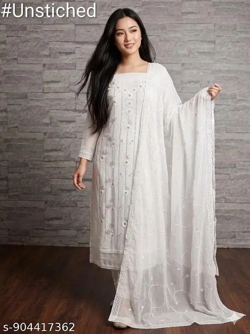 Georgette Punjabi/All Over Suits for Women (6.45 meter (XL)
