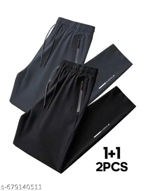 Cotton Pants for Boys, Black & Grey, Pack of 2 (36)