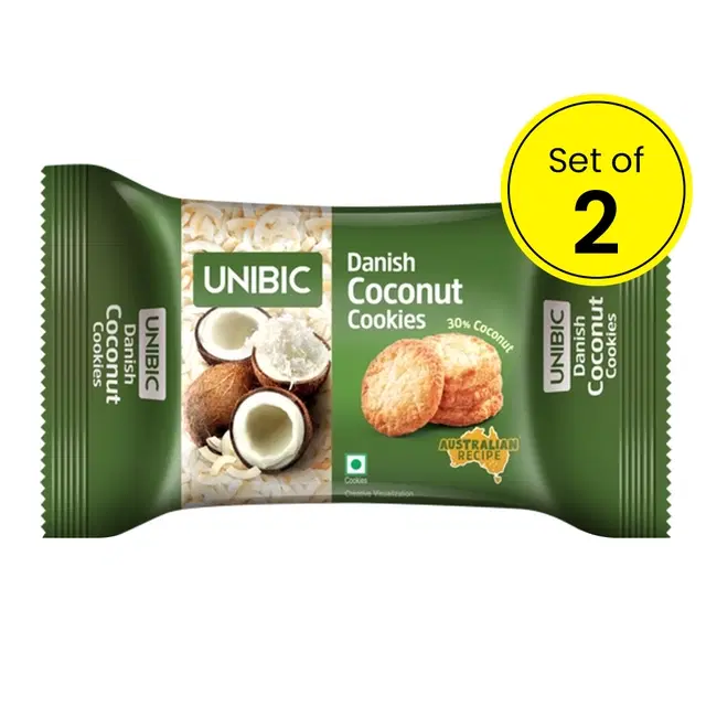 Unibic Danish Coconut Cookies 2X52.5 g (Pack of 2)