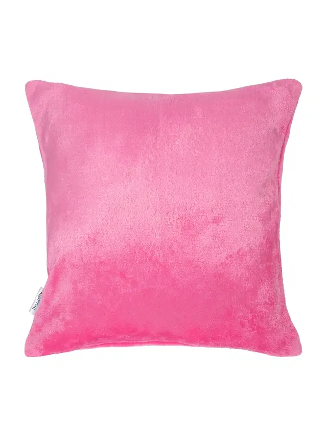 Velvet Cushion Cover, Dark Pink, 12x12 inches
