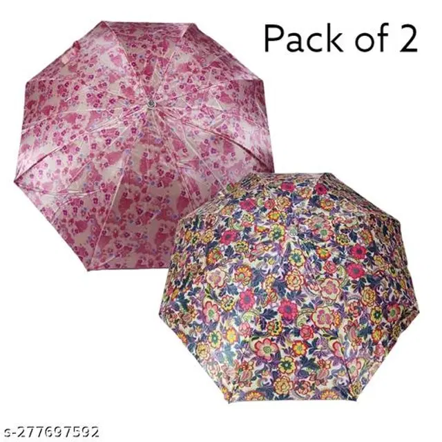 Polyester Foldable Umbrella, Assorted, Pack of 2