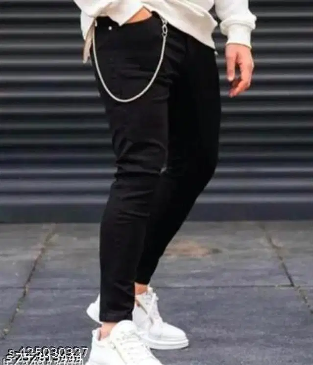 Denim Slim Fit Jeans for Men (Black, 28)