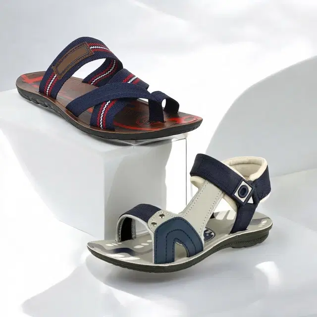 Sandals & Slippers for Kids, Set of 2 (Multicolor, 1)