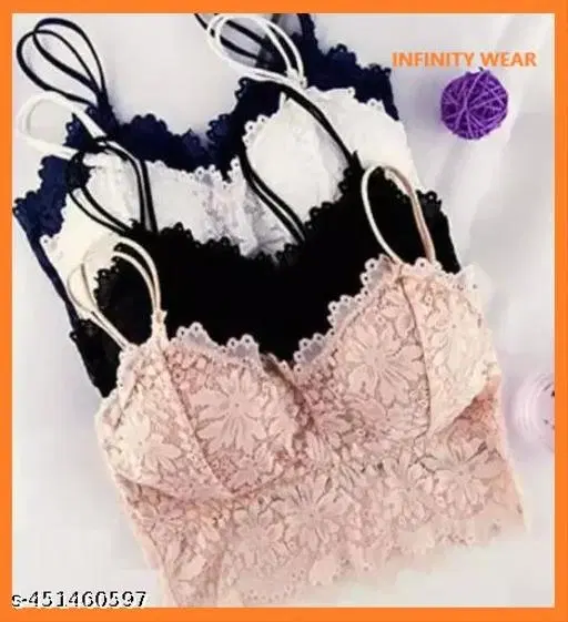 Super Net Solid Bras for Women, Assorted, Pack of 4 (32B)