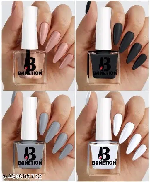Banetion Matte Nail Polish, Multicolor, Pack of 4