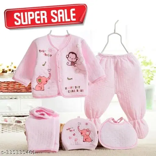 Winter Clothing Set for Kids, Set of 1 (Multicolor, 0-3 Months)