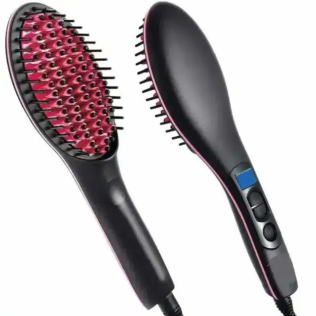 K Kudos Hair Straightener Brush With LCD Screen For Womens