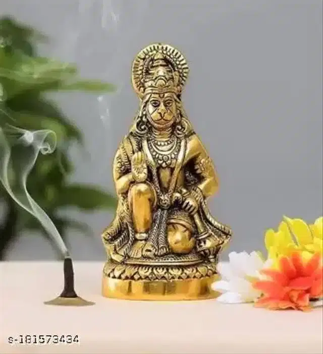 Brass Hanuman ji Idol, Gold