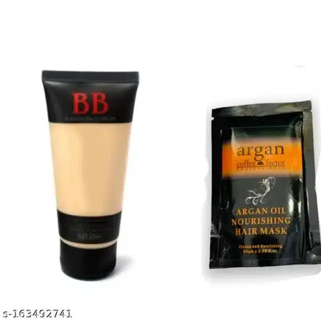 BB Cream, 60 ml with Argan Oil Nourishing Hair Mask, 65 g, Set of 2