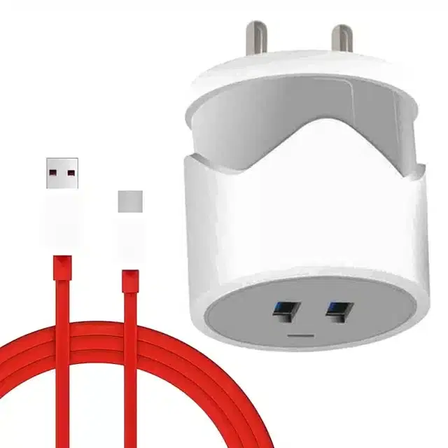 Super Fast Mobile Charger With Type C Data Cable, Pack of 1, White & Red