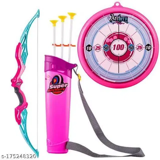 Plastic Archery Bow & Arrow Toy Set, Multicolor, Set of 1