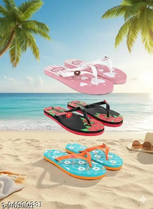 Slippers for Women, Multicolour, Pack of 3 (5)