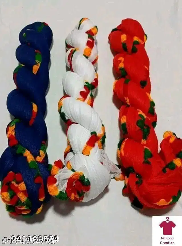 Dupatta for Women, Pack of 3 (Multicolor, 2 m)