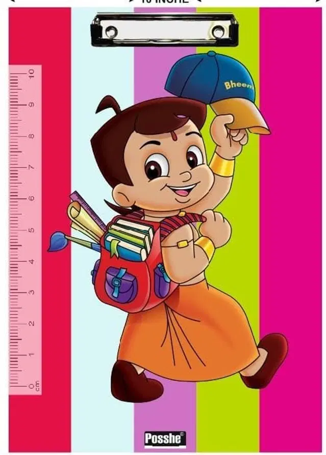 Wooden Posshe Kids Cartoon Printed Premium Exam Clipboard, Multicolor