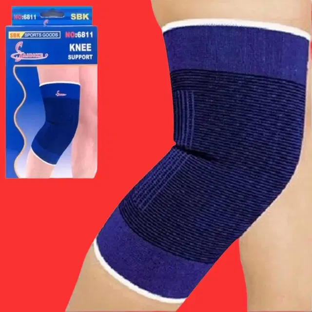 Polyester Solid Knee Sleeves for Women, Blue, Set of 1