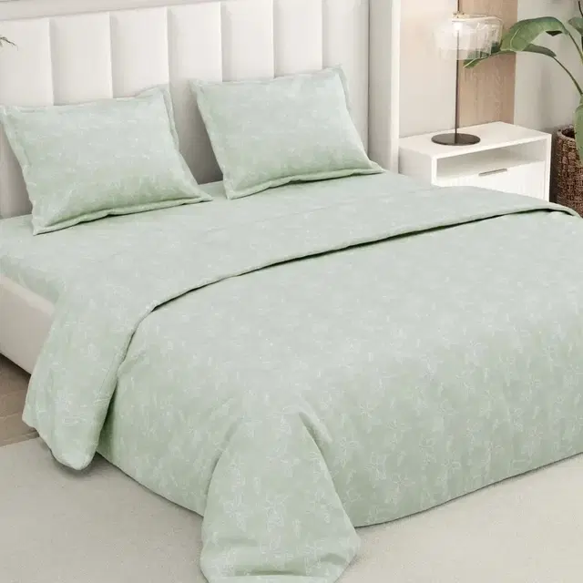 Rivermoor Cloud Cotton Bedsheet Double Bed Sage Green