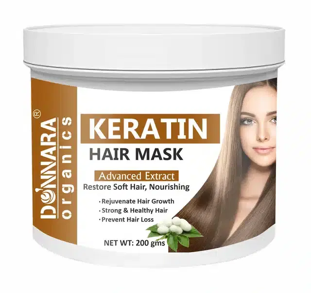 Donnara Organics Keratin Hair Mask for Intense Damaged Hair Repair, 200 g