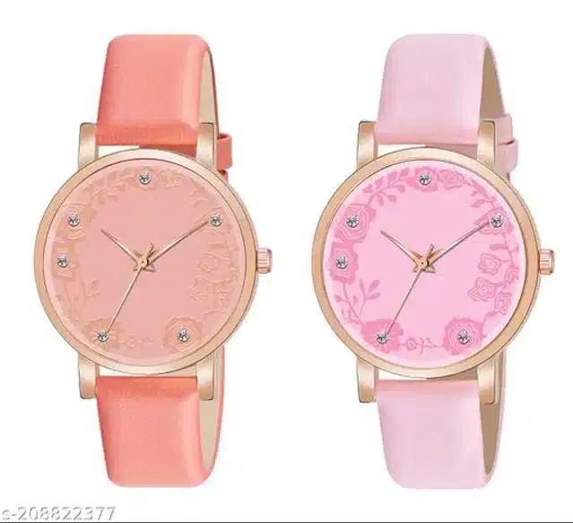 Analog Watch for Women, Pack of 2 (Multicolor)