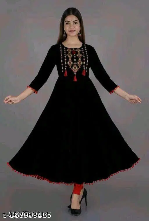 Charvi Attractive Women Kurta Sets, Black (XXXL)