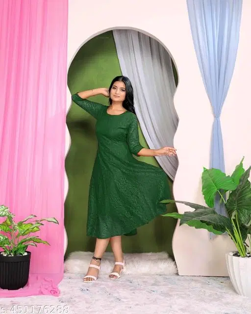 Net Gowns for Women,  Green  (S)