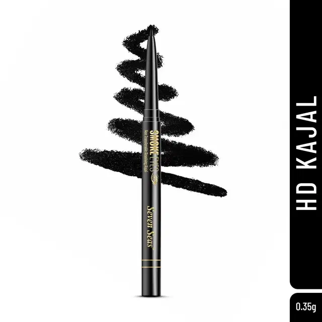 Seven Seas Smoke Eyes Kajal for Women, Black (0.35 g)