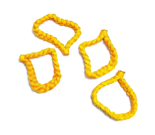 Handmade Thread Bracelet for Men & Women, Pack of 4 (Yellow)