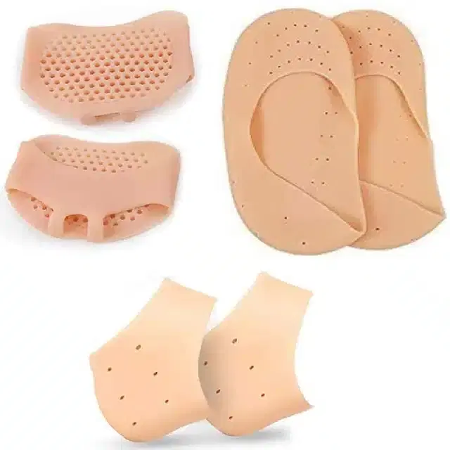 Silicone Gel Heel Socks with Pad, Assorted, Set of 3